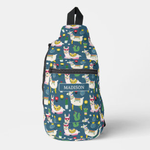 Llamas in Sonnenbrillen Muster Crossbody Bag