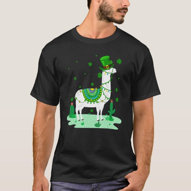 Llamas Leprechaun Llama St Patrick's Day T-Shirt (Vorderseite)