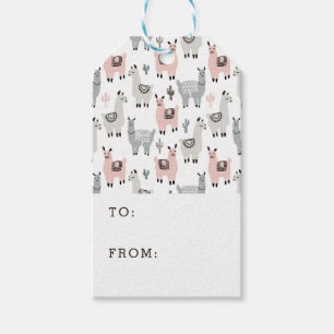 Llamas Pattern lächeln Geschenkanhänger