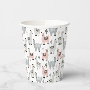 Llamas Pattern lächeln Pappbecher