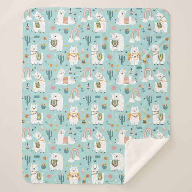 Llamas Sherpa Blanket Sherpadecke (Vorderseite)