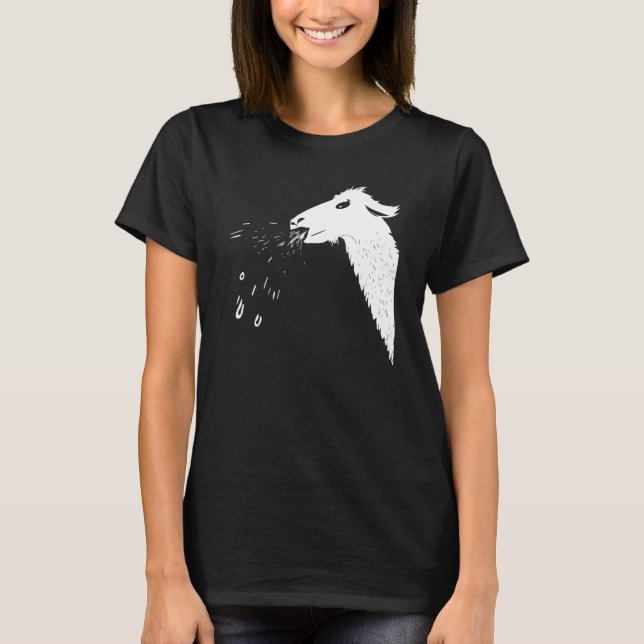 Llamas Spit Cheeky Spitting Llama T-Shirt (Vorderseite)