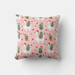 Llamas und Cacti Weihnachtsmuster Kissen