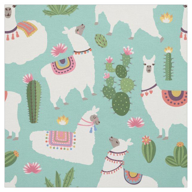 Llamas und Cactus Stoff (Muster)