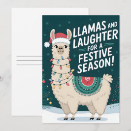 Llamas und Feiertage - Weihnachtskarte Feiertagskarte