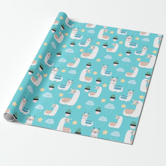 Llamas Wrapping Paper Geschenkpapier (Ungerollt)