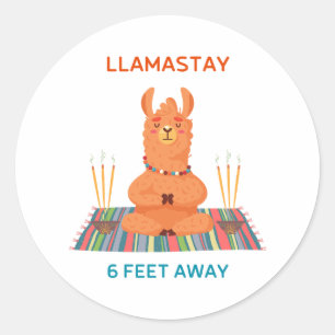 Llamastay 10 Meter weit Pun Round Sticker