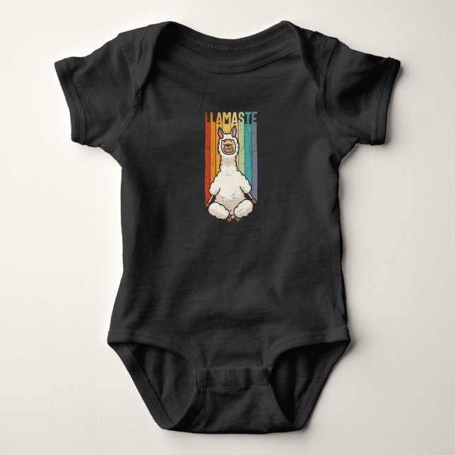 Llamaste Namaste Yoga Cute Llama Alpaca Baby Strampler (Vorderseite)