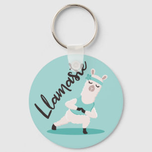 Llamaste Niedliches Aquamarines Llama Yoga Schlüsselanhänger