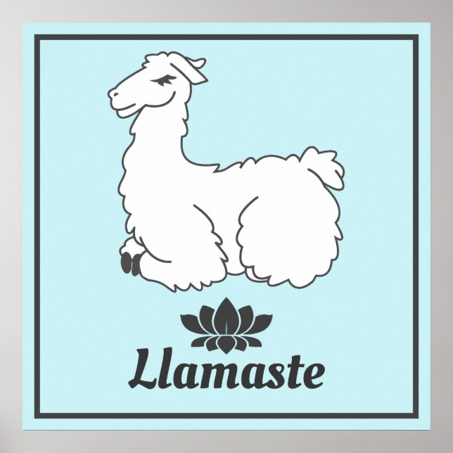 Llamaste White Llama & Lotus Poster (Vorne)