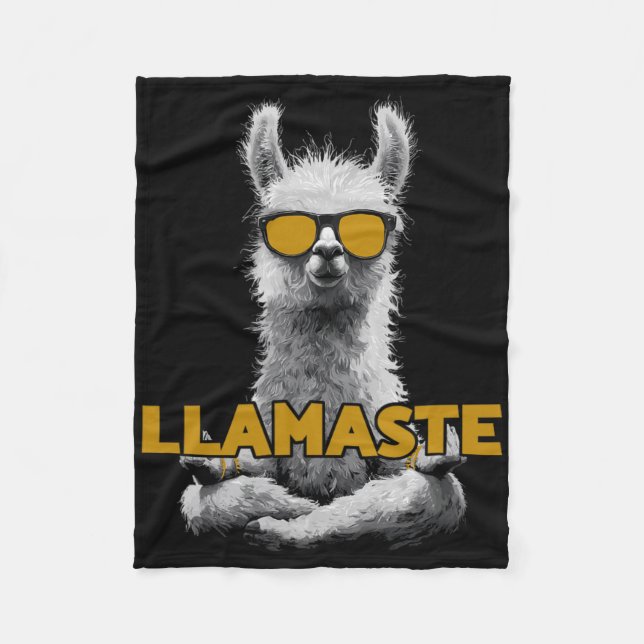 Llamaste Yoga Llama mit Sonnenbrille  Fleecedecke (Vorderseite)