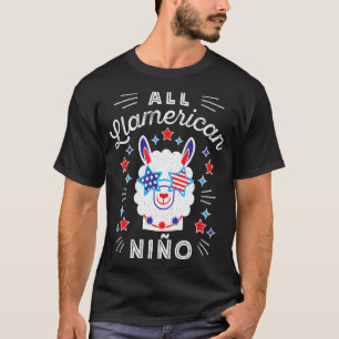 Llamerican Nino 4. Juli American Boy & Mens Patri T-Shirt