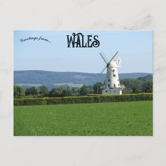 Llancayo-Windmühle Wales  Postkarte (Vorderseite)