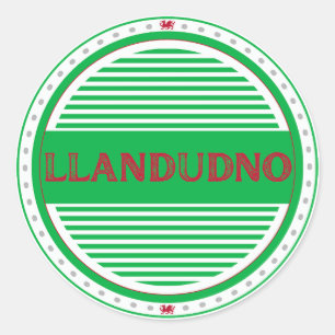 Llandudno Stadtstolz-Emblem – Walisische Identität Runder Aufkleber