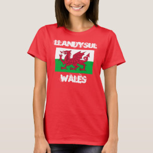 Llandysul, Wales mit walisischer Flagge T-Shirt