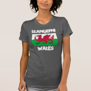 Llangefni, Wales mit walisischer Flagge T-Shirt