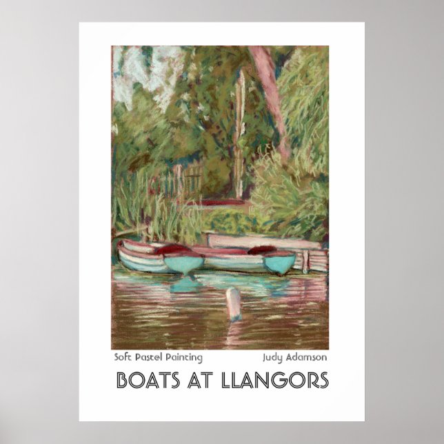 Llangors Boote drucken oder Poster (Vorne)