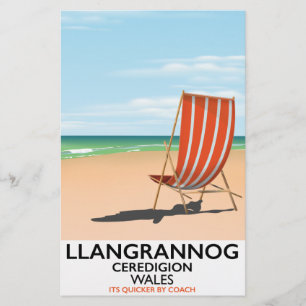 Llangrannog, Ceredigion Wales Strandposter Briefpapier
