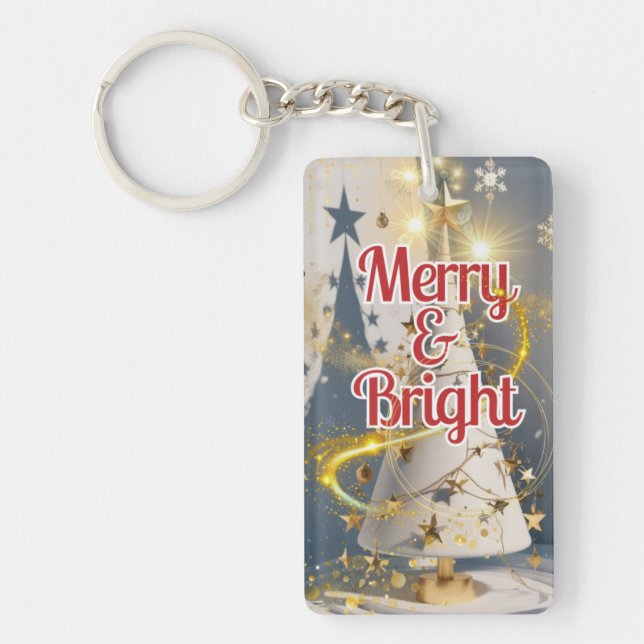 Llavero Acrílico "Merry & Bright" Schlüsselanhänger (Vorderseite)