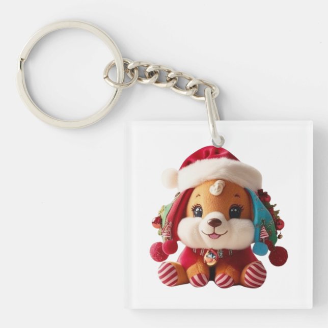 Llavero con Peluche de navidad en forma de perrito Schlüsselanhänger (Vorderseite)