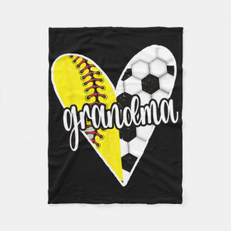Ller Grandma Proud Softll Soccer Player Grandma  Fleecedecke