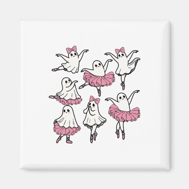 Llet Ghost Dancer Niedlich Boo Dancing Halloween Magnet (Vorne)