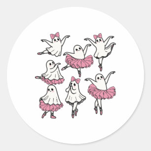 Llet Ghost Dancer Niedlich Boo Dancing Halloween Runder Aufkleber
