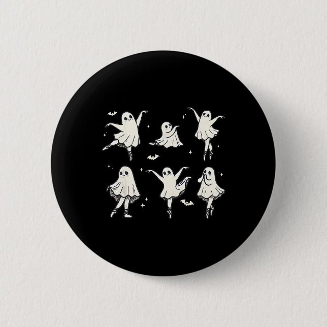 Llet Ghost Llet Dancer Spooky Tanz Kinder Hallowee Button (Vorderseite)