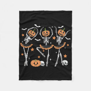 Llet Pumpkin Skeleton Beängstigend Halloween Men W Fleecedecke