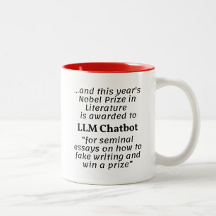 LLM Chatbot-Nobelpreis für Literatur Zweifarbige Tasse