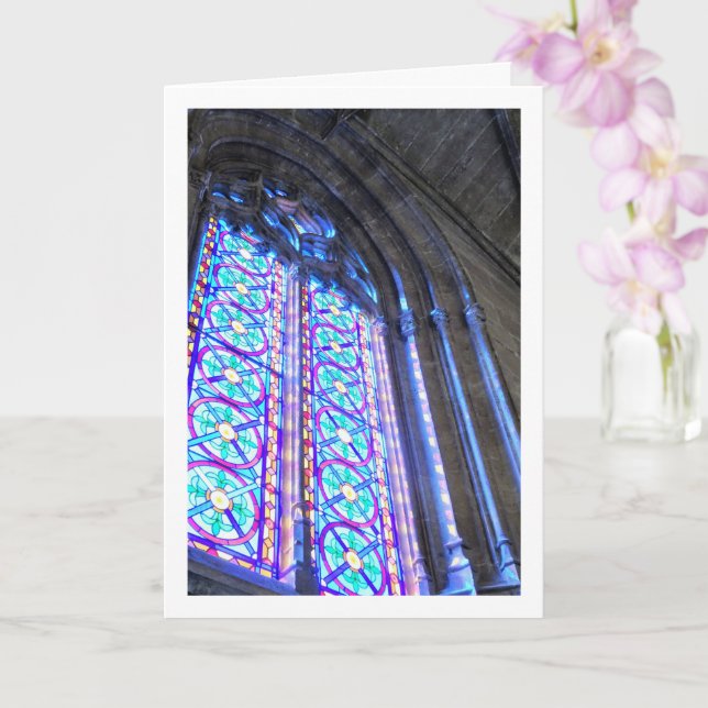 Llotja de la Seda Glasfenster, Valencia, Spanien Karte (Orchidee)