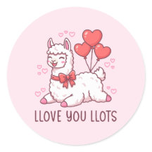 Llove You Llots - Kawaii Llama Valentine