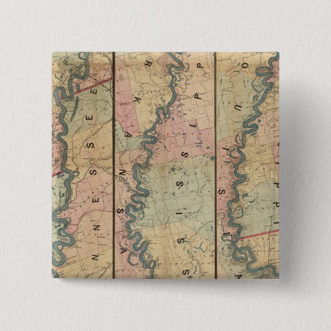 Lloyd's Karte des Unteren Mississippi Button (Vorderseite)