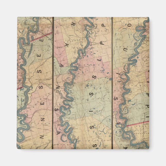 Lloyd's Karte des Unteren Mississippi Magnet (Vorne)