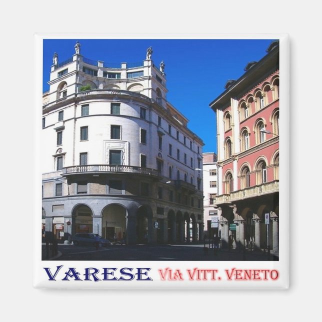 LMD028 VARESE Via Vitt. Venetien, Italien, Kühlsch Magnet (Vorne)
