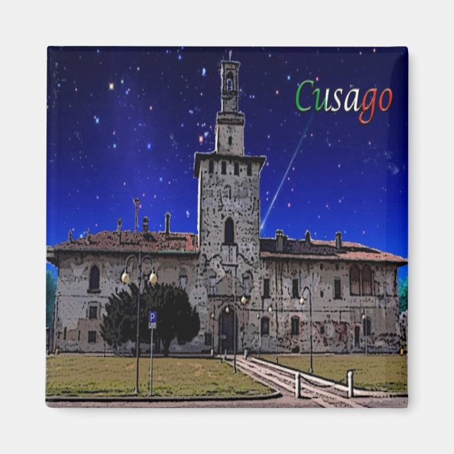 LMD083 CUSAGO, Castle, Lombardei, Italien, Kühlsch Magnet (Vorne)