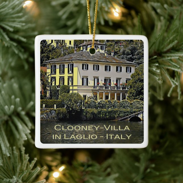 LMD116 CLOONEY-VILLA Laglio Lake Como, Keramikornament (Baum)