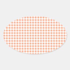 Lmon Pink Gingham Ovaler Aufkleber