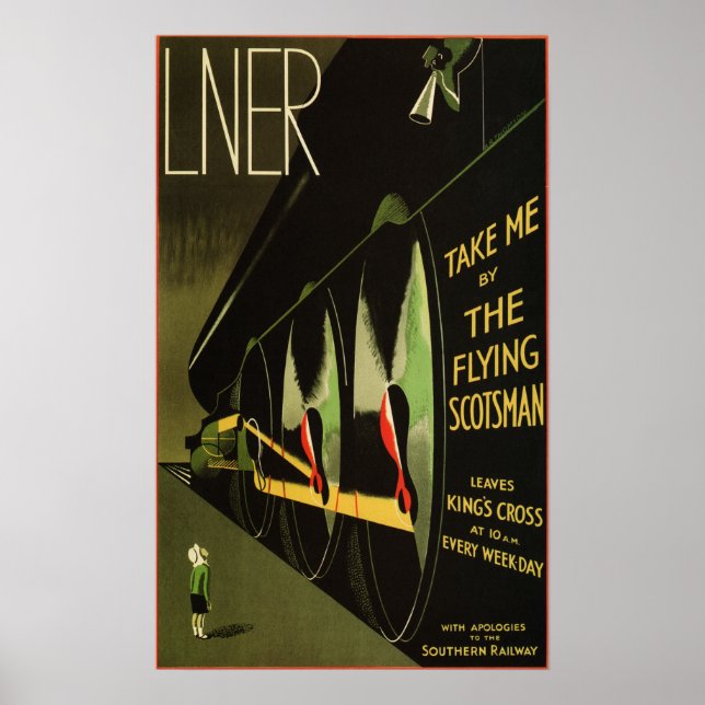LNER Flying Scotsman Bahn Vintag Railbahn Poster (Vorne)