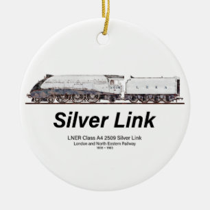 LNER-Klasse-A4-2509-Dampflokomotive Silver Link Keramik Ornament