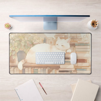 Lo-Fi Cosy Kitty Desktop Mat Mousepad Schreibtischunterlage