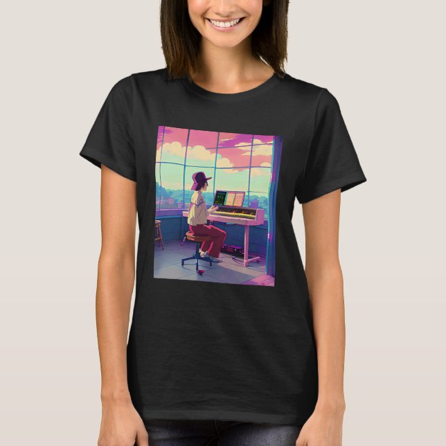Lo fi hip hop chillhop chill beats aesthetics T-Shirt (Vorderseite)