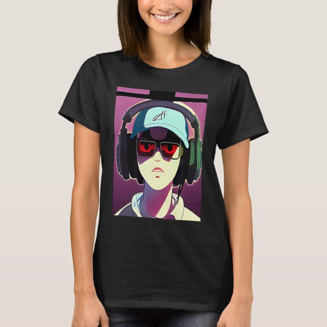 Lo fi hip hop chillhop chill beats boy aesthetics  T-Shirt (Vorderseite)