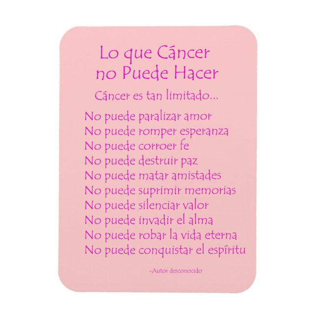 Lo Que Cáncer No Puede Hacer Magnet (Vertical)