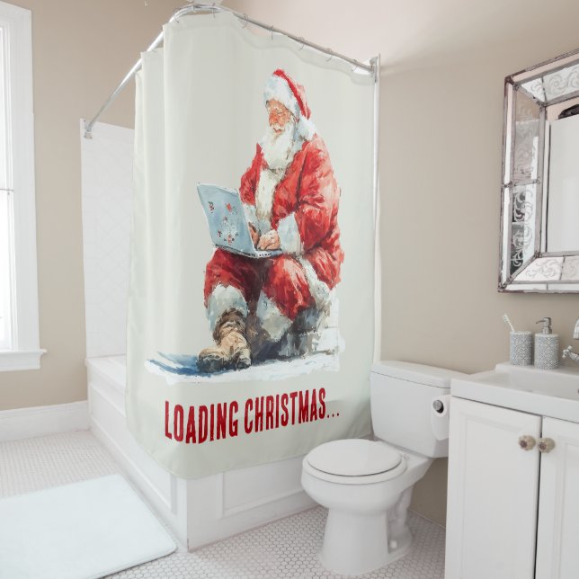 Loading Christmas Funny Santa Design Duschvorhang (Beispiel)