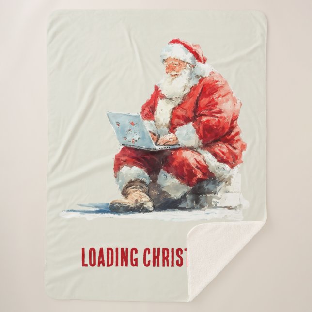 Loading Christmas Funny Santa Design Sherpadecke (Vorderseite)