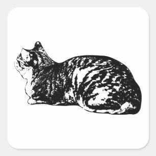 Loaf Life, Tabby Edition Quadratischer Aufkleber
