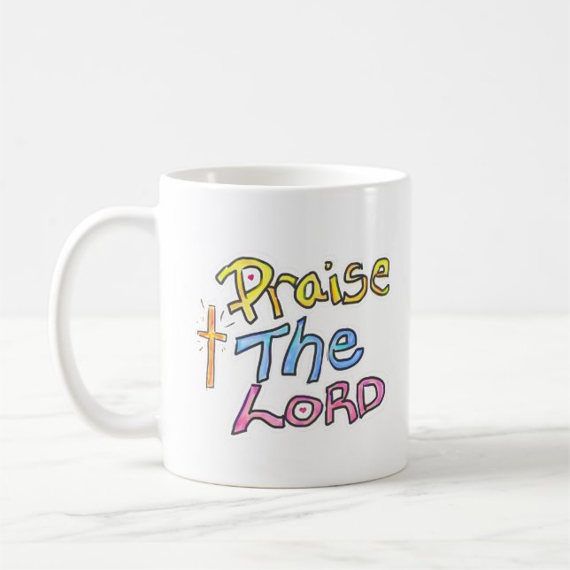 "Lob für den LORD" mit Christlichen Cross Ladys Kaffeetasse (Links)