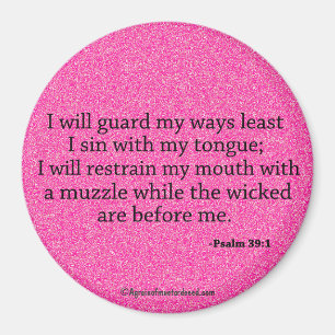 Lob Ihm N Pink Bible Zitat anpassen Magnet