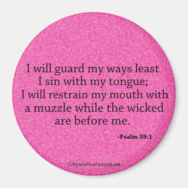 Lob Ihm N Pink Bible Zitat anpassen Magnet (Vorne)